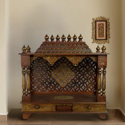 Suvarnya Sheesham Wood Mandir (Brown) Lifestyle image