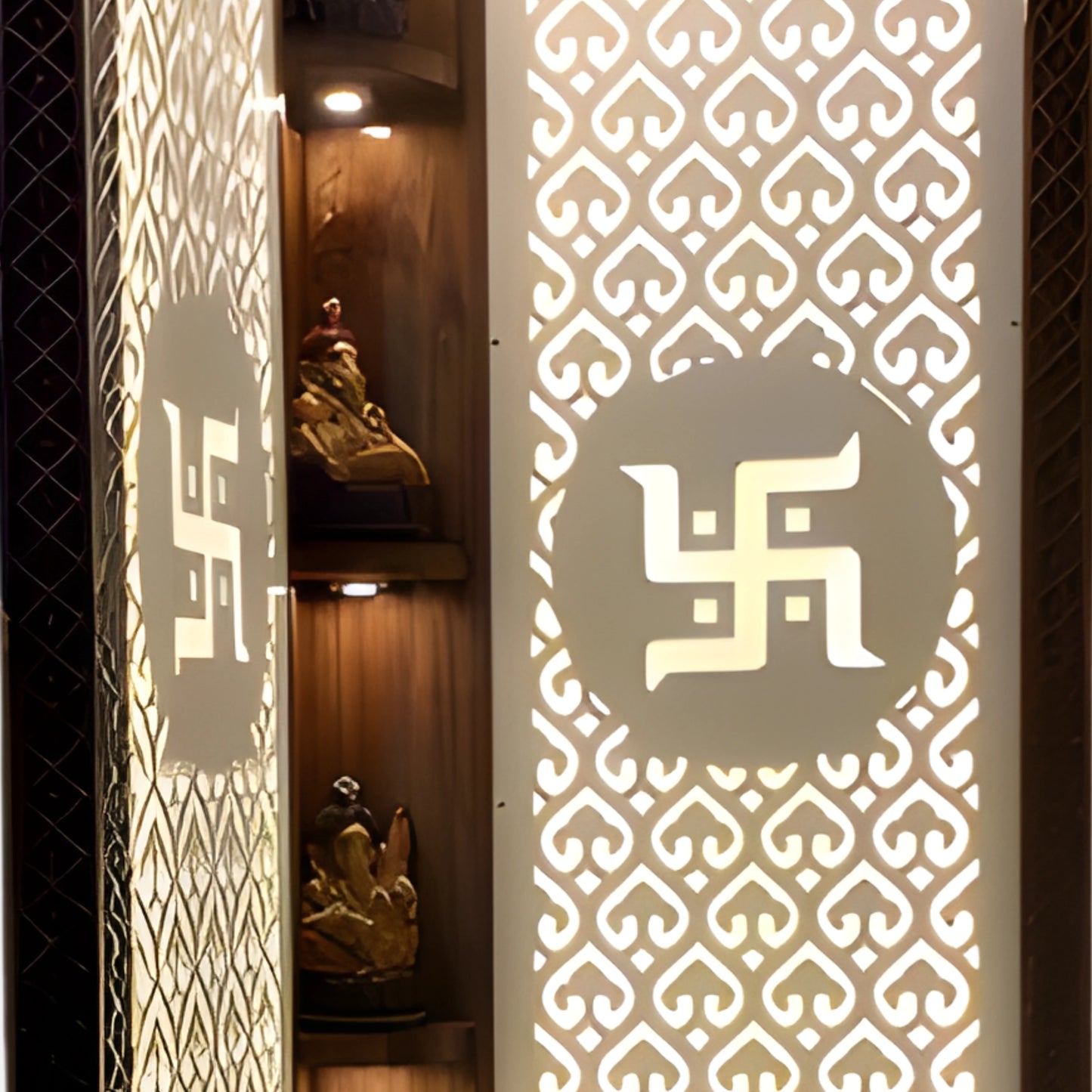 Suvratam Teak Wood Mandap (Brown) close view