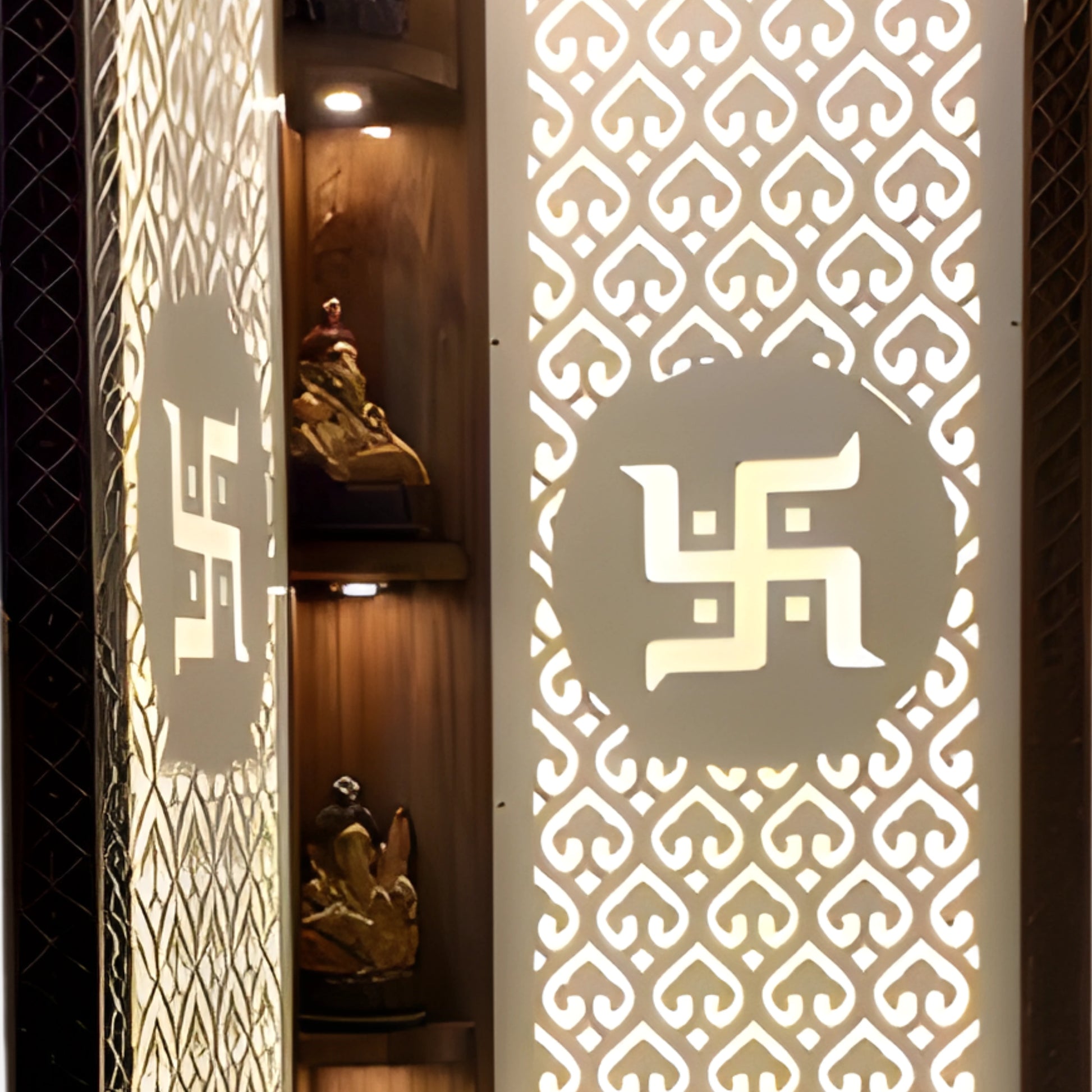 Suvratam Teak Wood Mandap (Brown) close view