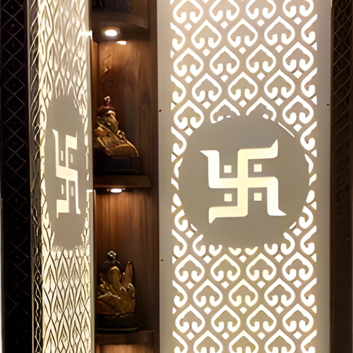 Suvratam Teak Wood Mandap (Brown) close view