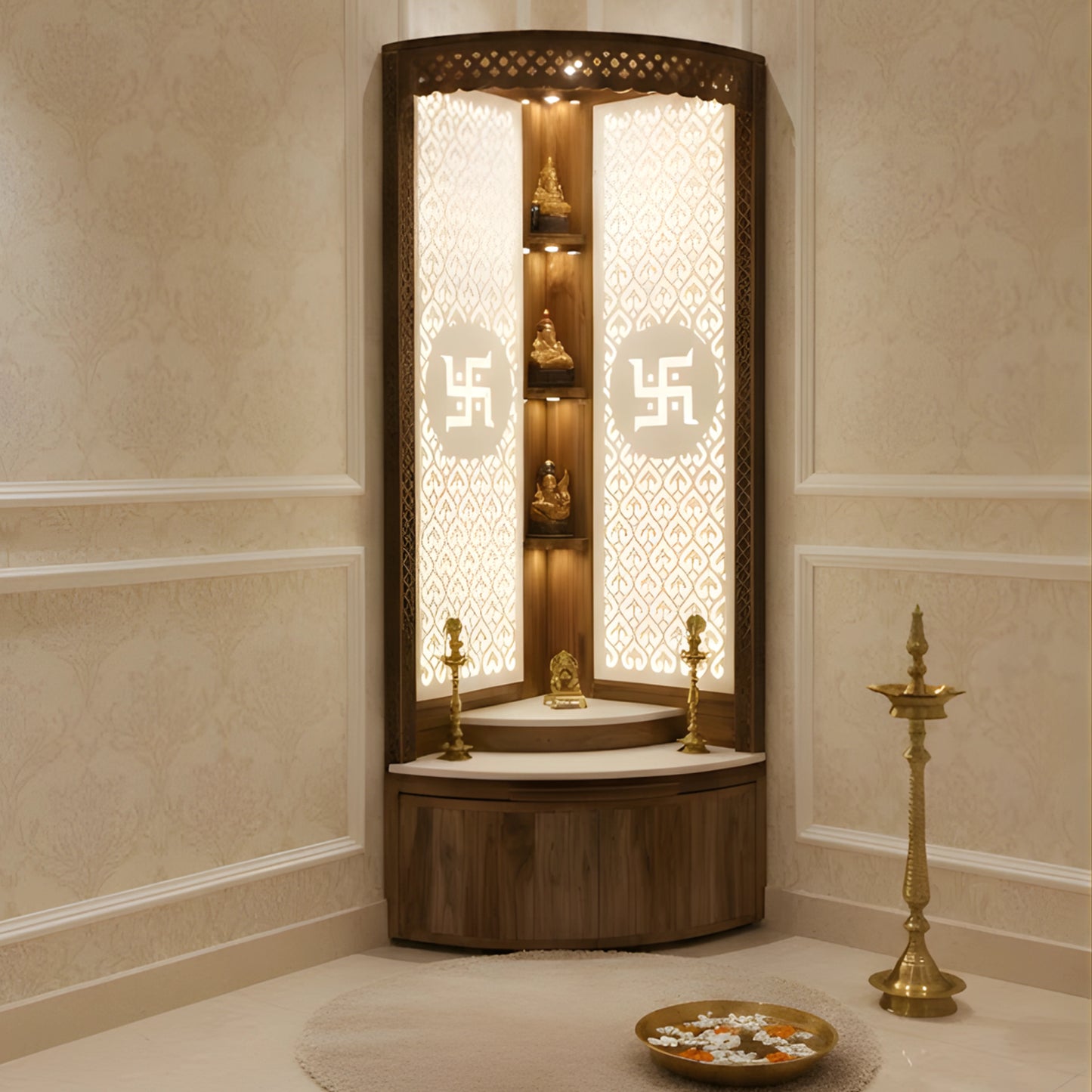 Suvratam Teak Wood Mandap (Brown) lifestyle  view