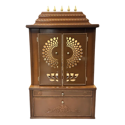 Swarnika Teak Wood Mandap (Caramel Brown) front view