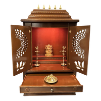 Swarnika Teak Wood Mandap (Caramel Brown) open door view