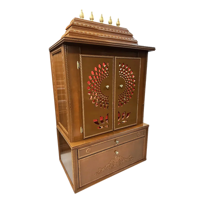 Swarnika Teak Wood Mandap (Caramel Brown) side angle