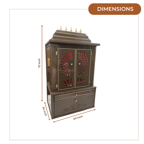 Swarnika Teak Wood Mandap (Choco Brown) dimensions