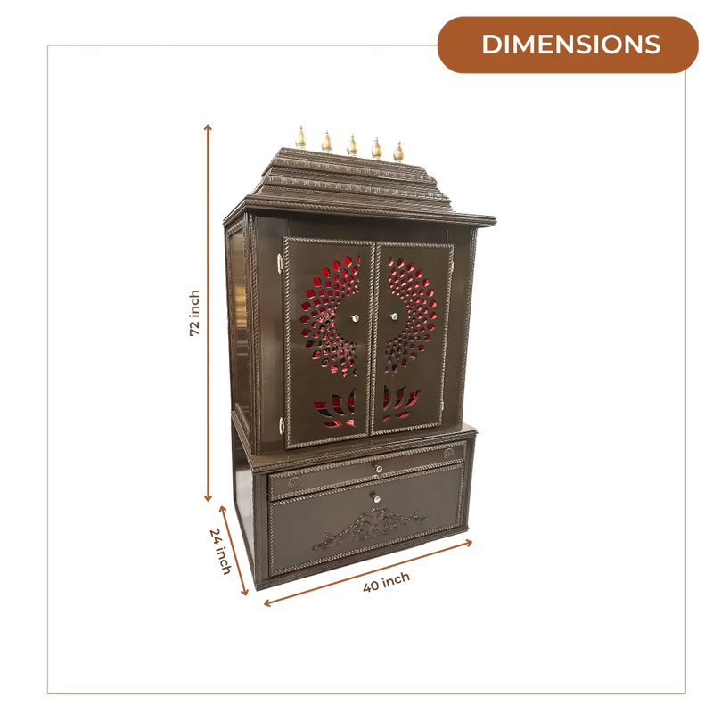 Swarnika Teak Wood Mandap (Choco Brown) dimensions