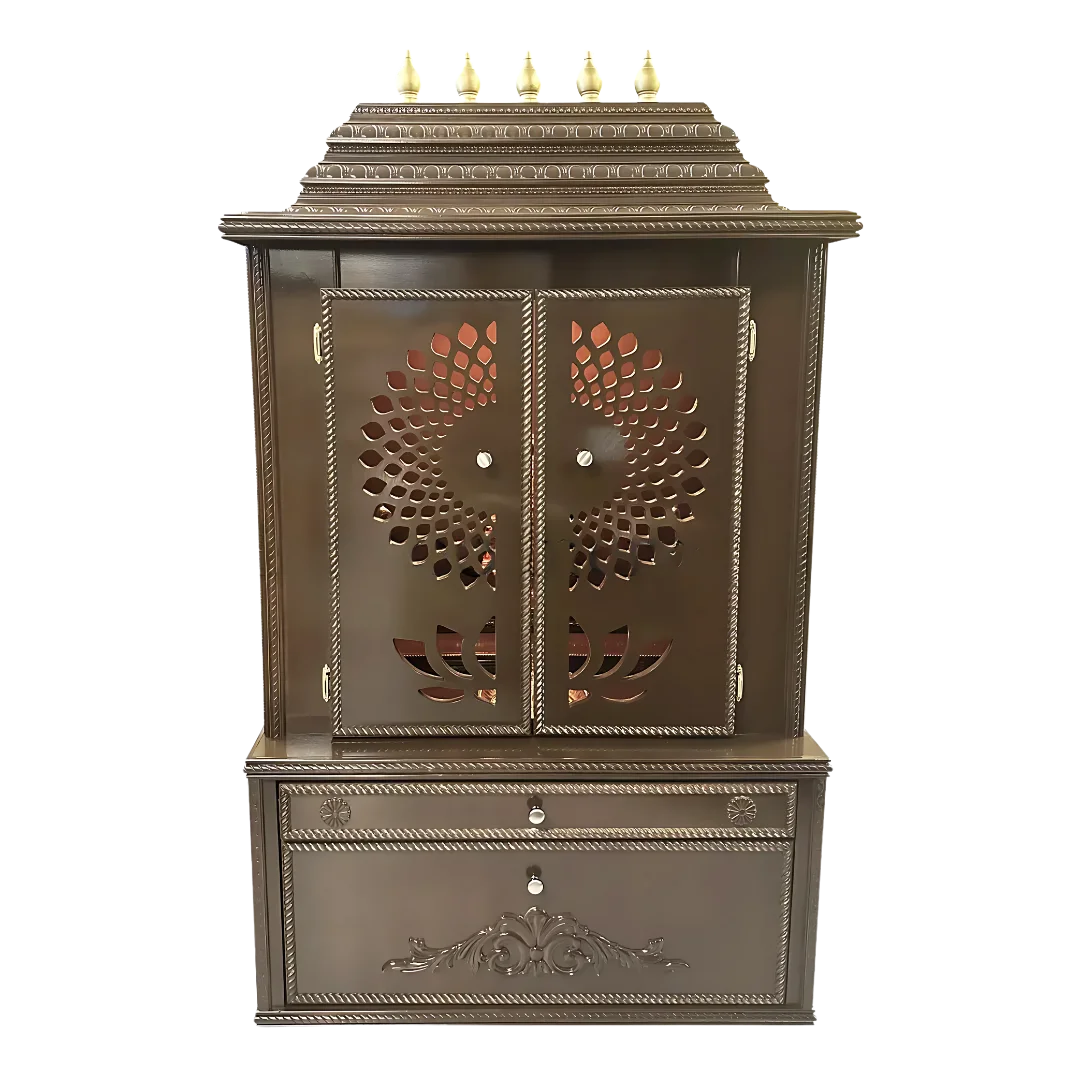 Swarnika Teak Wood Mandap Choco Brown with Door