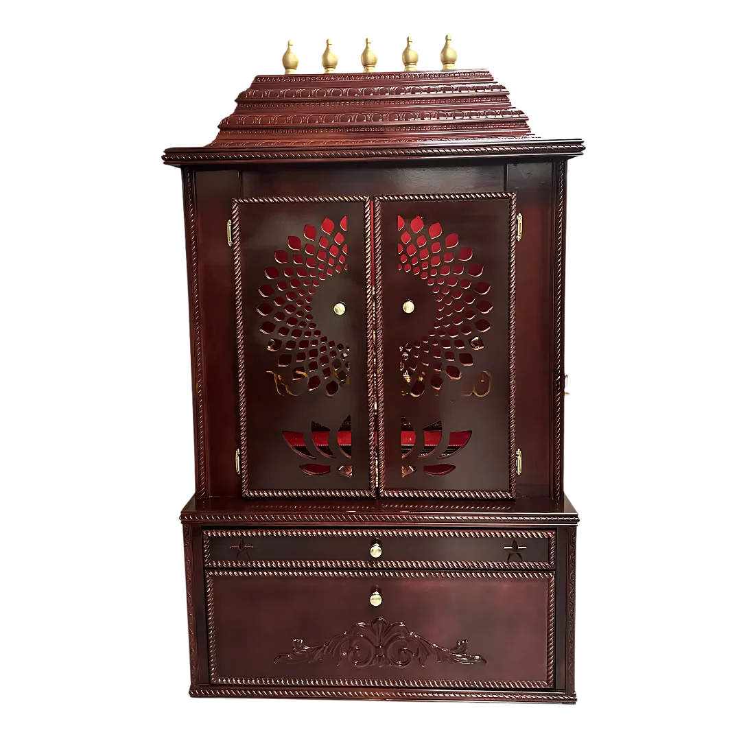 Swarnika Teak Wood Mandap Mahogany with Door