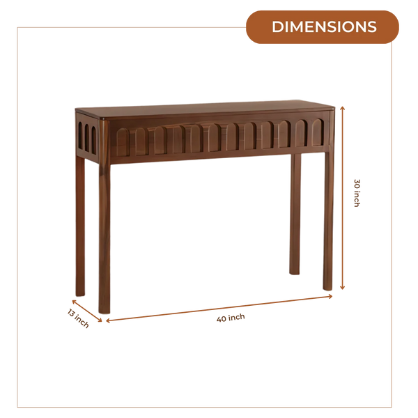Taksha Solid Wood Console Table (Teak) Dimensions