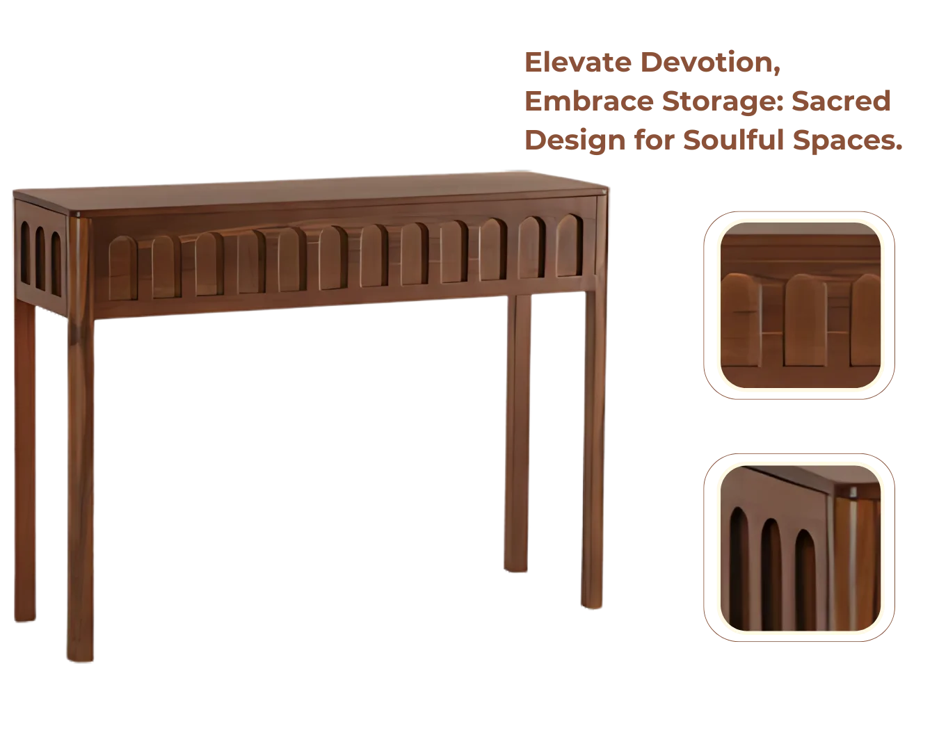 Taksha Solid Wood Console Table (Teak) Showcase Image 