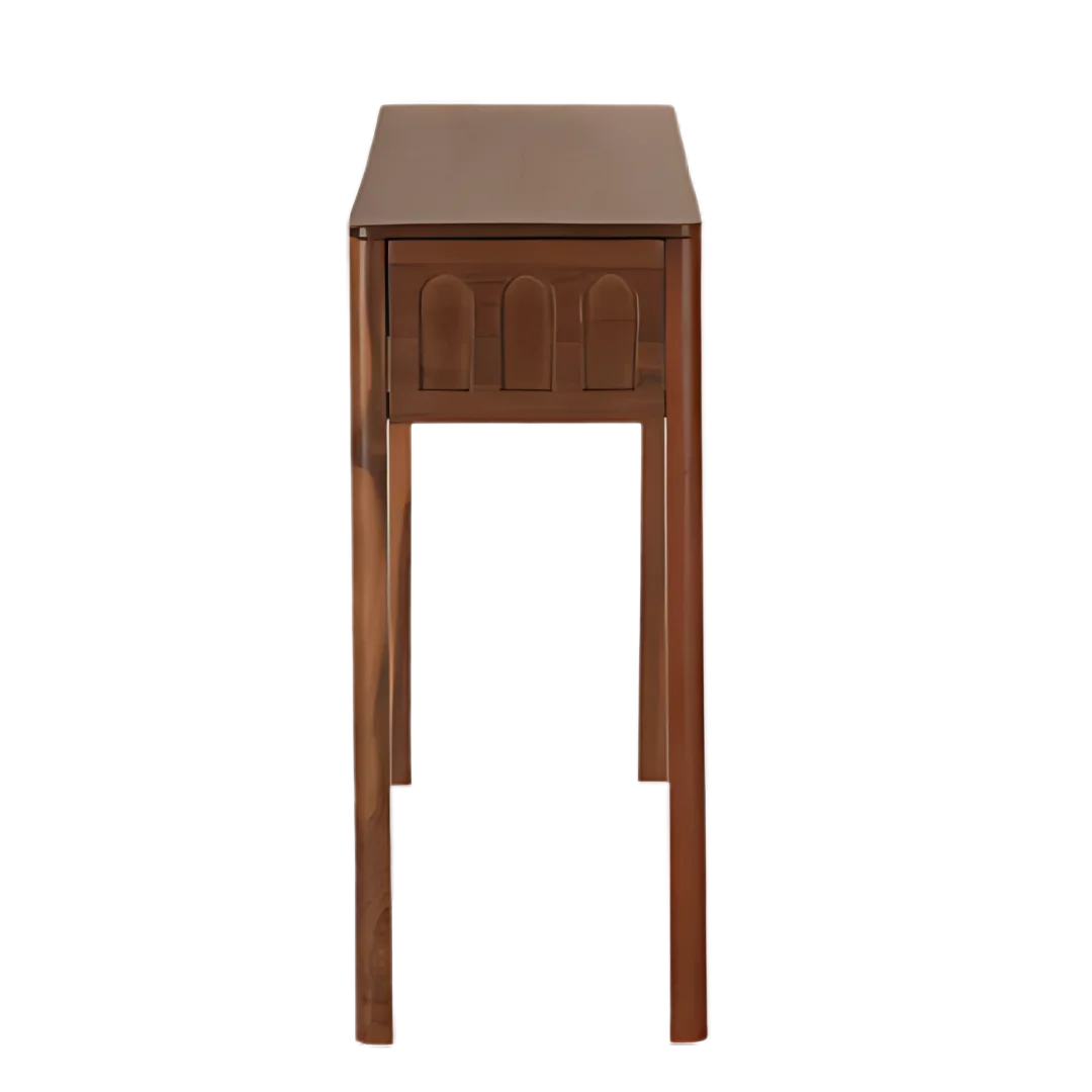 Taksha Solid Wood Console Table (Teak) Side View
