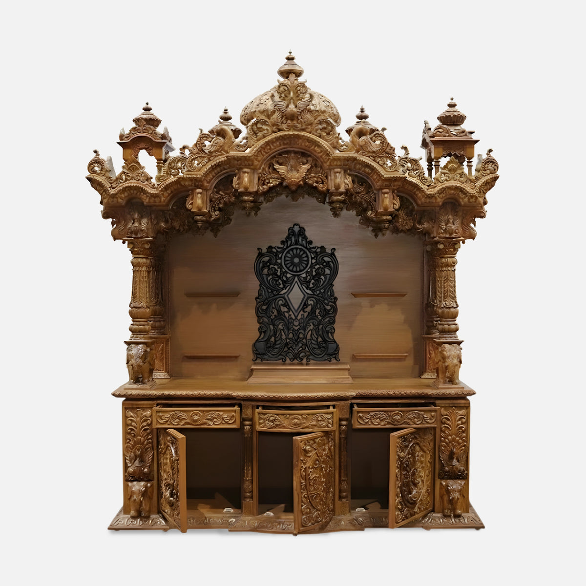 Tarang Teak Wood Mandap (Teak)open drawer front view