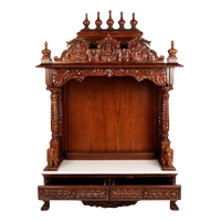 Tatva Teak Wood Pooja Mandir (Brown) front view