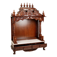 Tatva Teak Wood Pooja Mandir (Brown) side angle 