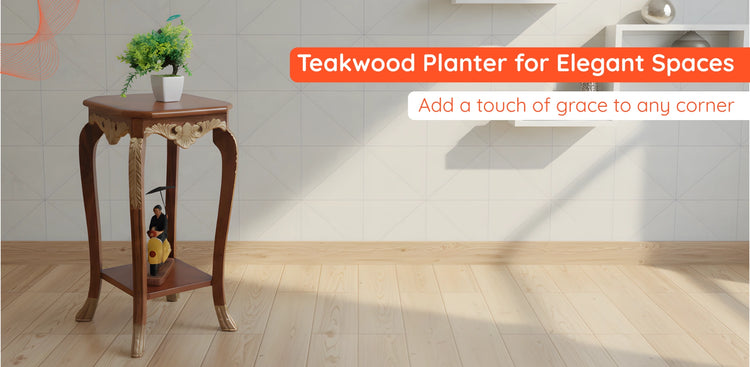 Teak Wood Planter BANER 