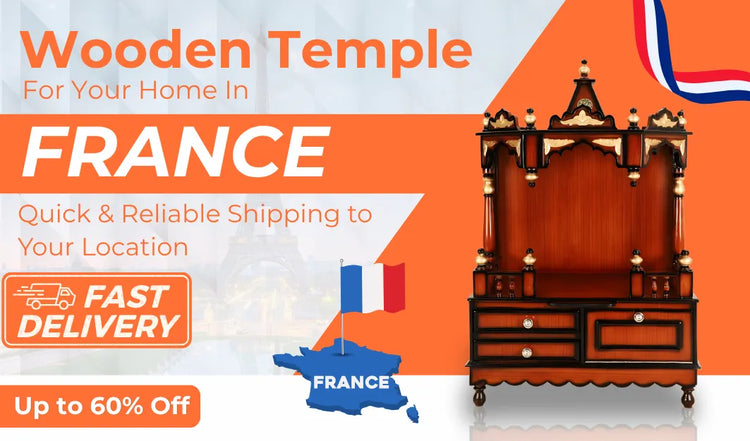 Teakwood Pooja Mandir for Home in France