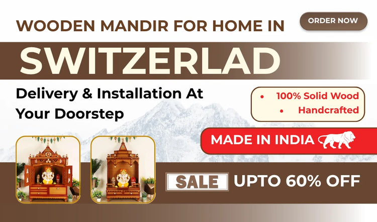 Teakwood Pooja Mandir for Home in Switzerland 