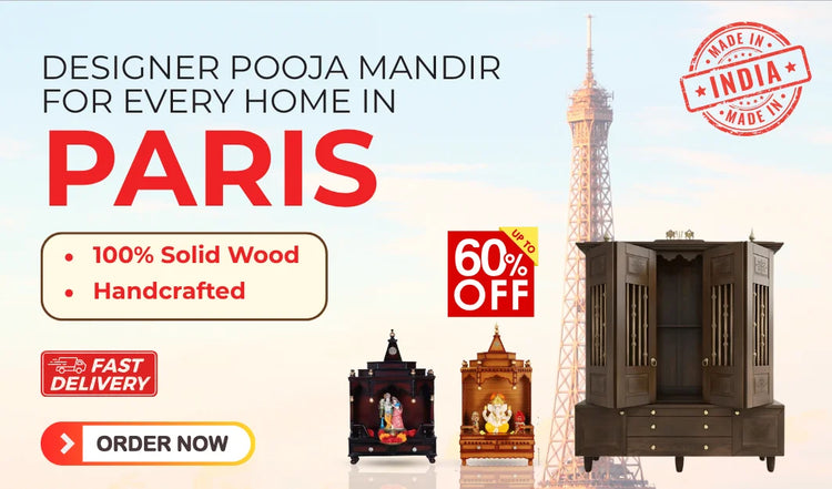 Teakwood pooja Mandir for Home in Paris 