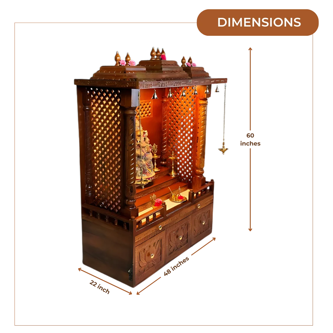Tejasvi Sheesham Wood Mandap (Teak) Dimensions