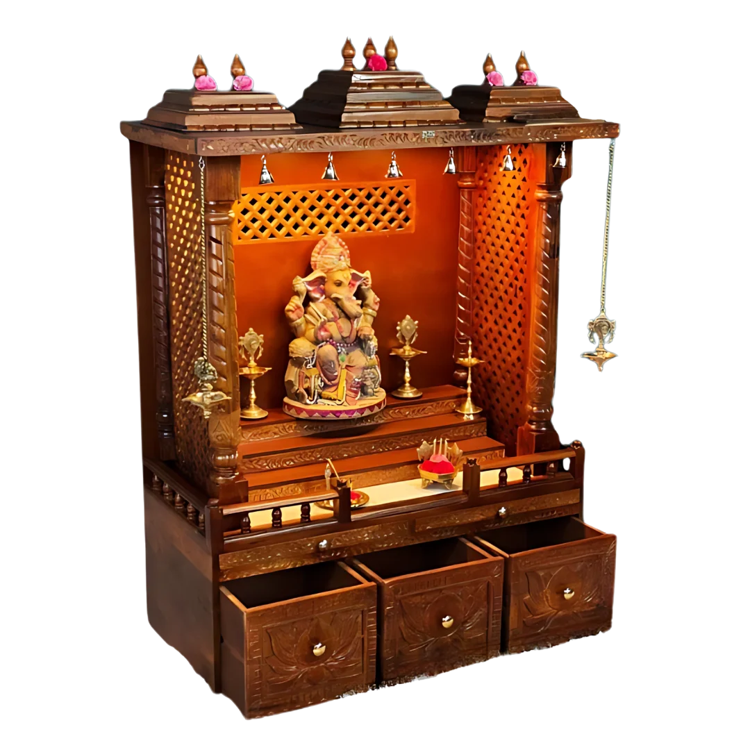 Tejasvi Sheesham Wood Mandap (Teak) Side Angle