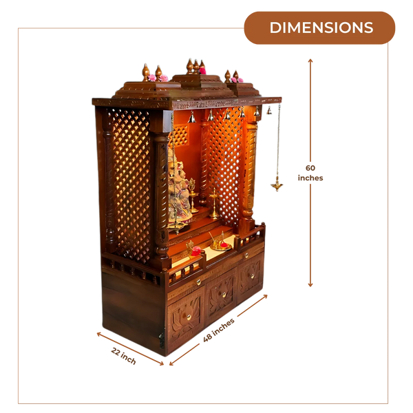 Tejasvi Teak Wood Mandap (Teak) Dimensions