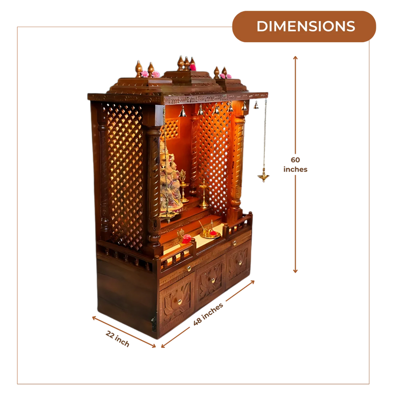 Tejasvi Teak Wood Mandap (Teak) Dimensions