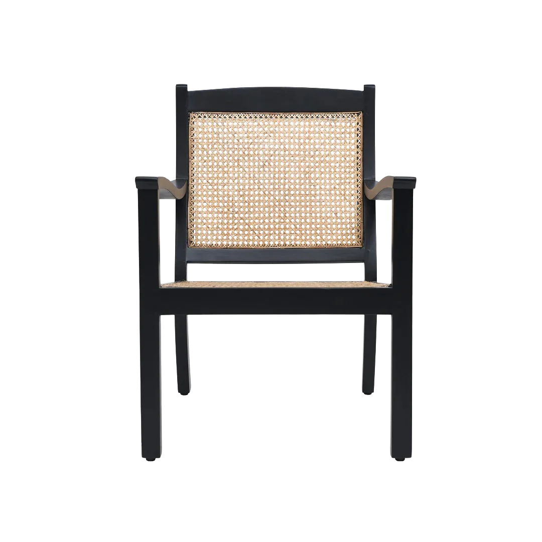 Terra Teak Wood Lounge Chair Black