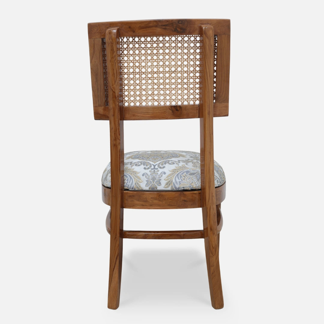 Tessaro Teak Wood Dining Chair (Teak) back view 