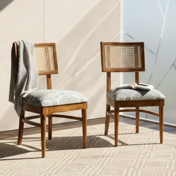 Tessaro Teak Wood Dining Chair (Teak) lifestyle view 