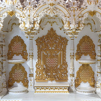 Thirumal Teak Wood Mandap (White Gold) back pannel