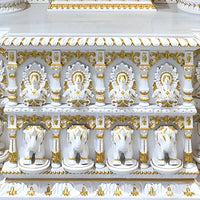 Thirumal Teak Wood Mandap (White Gold) carving