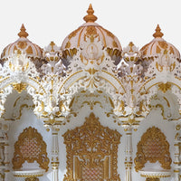 Thirumal Teak Wood Mandap (White Gold) dome view