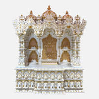  Thirumal Teak Wood Mandap (White Gold) front view