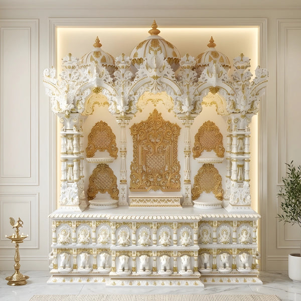  Thirumal Teak Wood Mandap (White Gold) lifetyle view