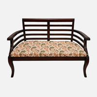 Toledo Teak Wood Arm Chair (Brown Beige) front view 