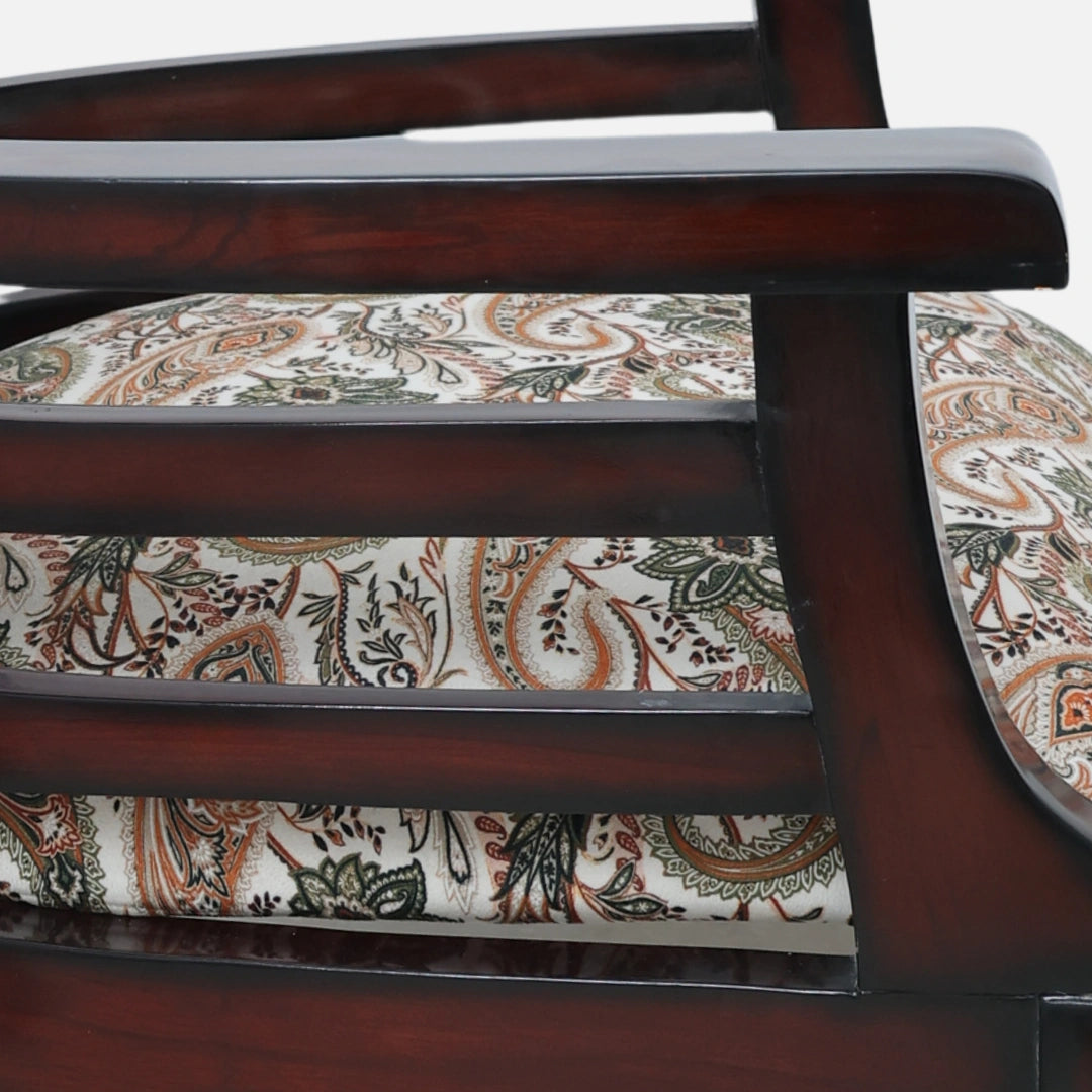 Toledo Teak Wood Arm Chair (Brown) close view 