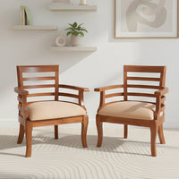 Toledo Teak Wood Arm Chairs (Teak) lifestyle image 