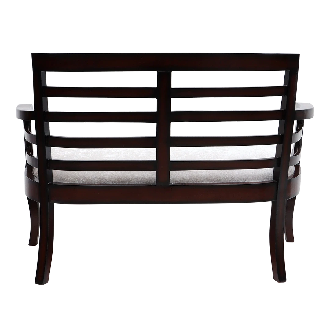 Toledo Solid Wood Love Sofa/Love Seat in Brown color back view