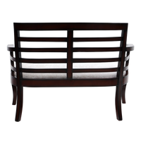 Toledo Solid Wood Love Sofa/Love Seat in Brown color back view