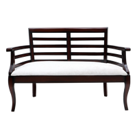 Toledo Solid Wood Love Sofa/Love Seat in Brown color front view