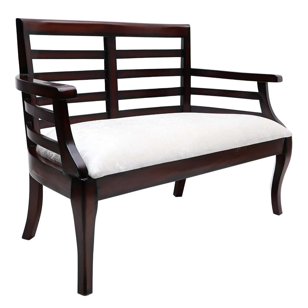 Toledo Solid Wood Love Sofa/Love Seat in Brown color 45° side view