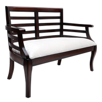 Toledo Solid Wood Love Sofa/Love Seat in Brown color 45° side view