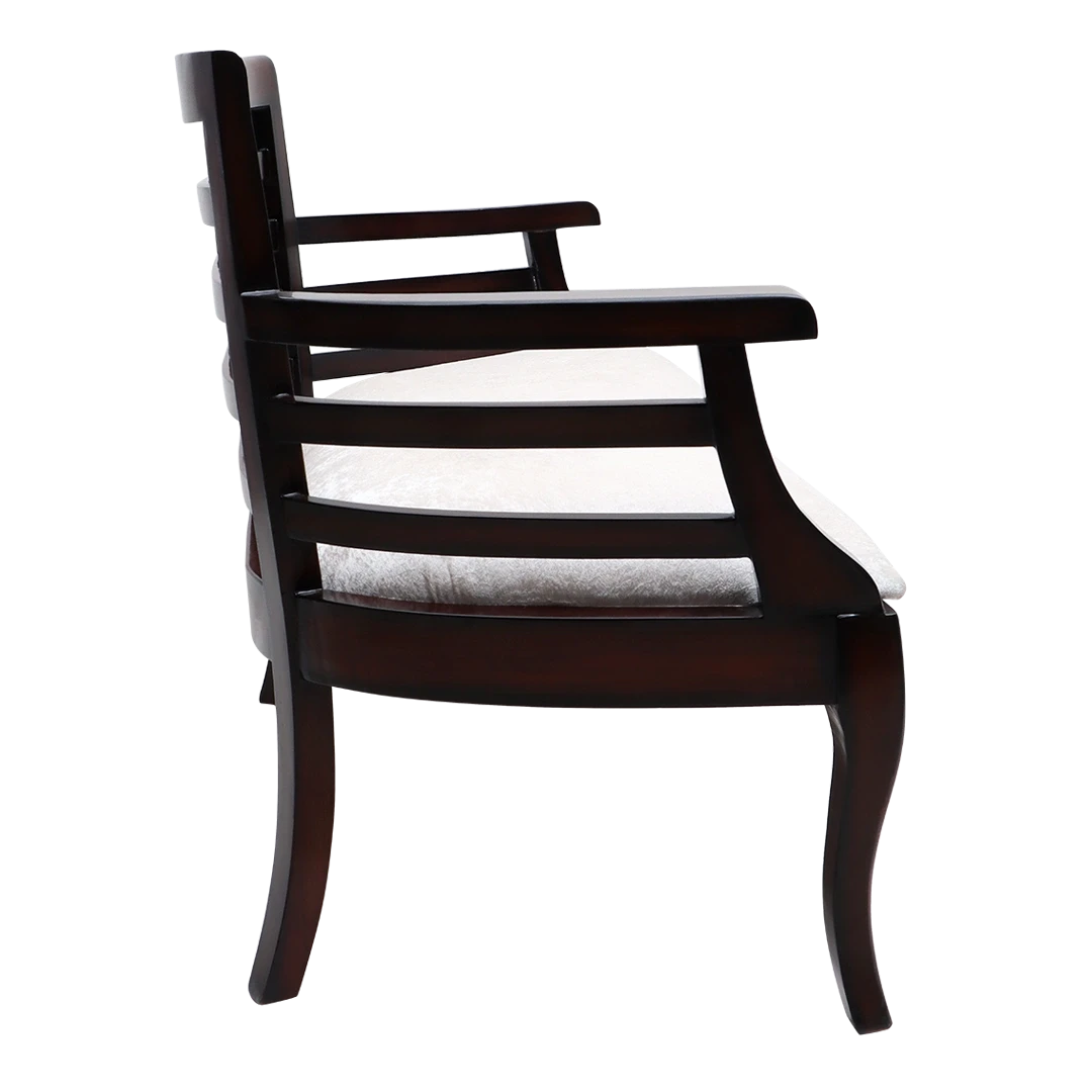 Toledo Solid Wood Love Sofa/Love Seat in Brown color side view