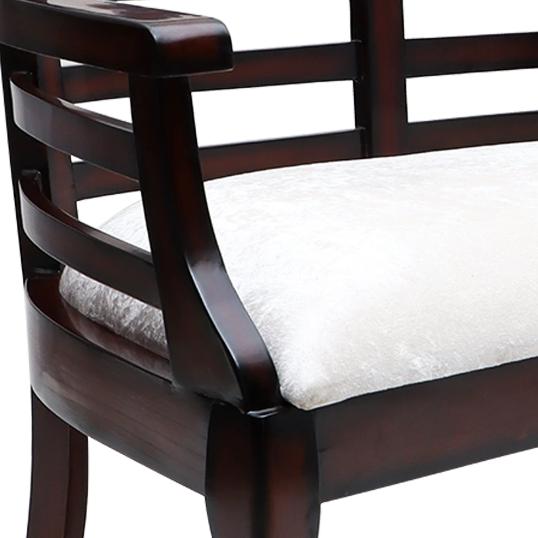 Toledo Solid Wood Love Sofa/Love Seat in Brown color zoom view cushion