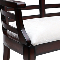 Toledo Solid Wood Love Sofa/Love Seat in Brown color zoom view cushion
