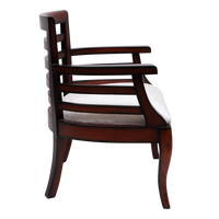 Toledo Teak Wood Arm Chair in Brown Silver color side view