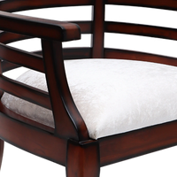 Toledo Teak Wood Arm Chair in Brown Silver color zoom view seat