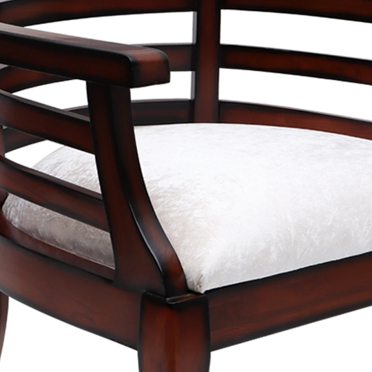 Toledo Teak Wood Arm Chair in Brown Silver color zoom view seat