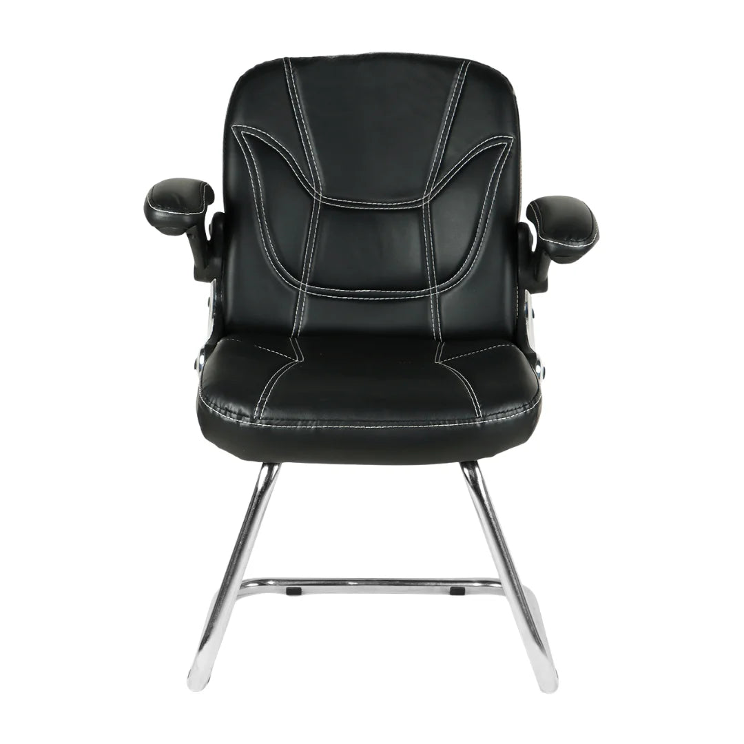 Torin Visitor Chair with Armrest (Black) Front view
