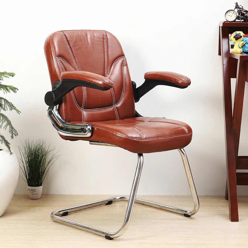 Torin Visitor Chair with Armrest (Brown) Lifestyle view